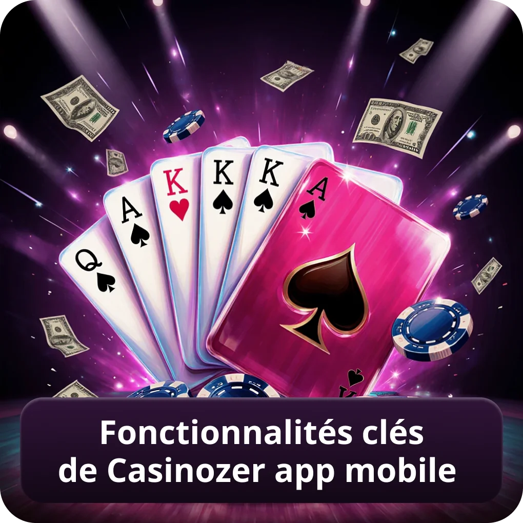 Fonctionnalités clés de Casinozer app mobile — Casinozer application Fonctionnalités clés de Casinozer app mobile