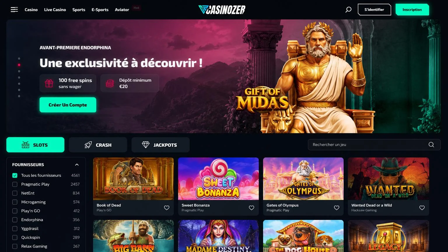 Jeux disponibles sur Casinozer mobile — Application Casinozer catalogue Jeux disponibles sur Casinozer mobile